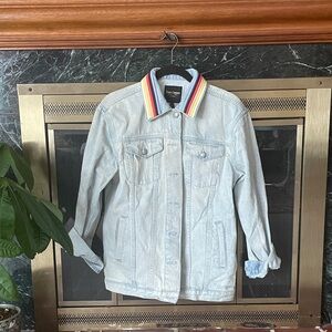 Juicy Couture Denim Jacket with Rainbow Collar